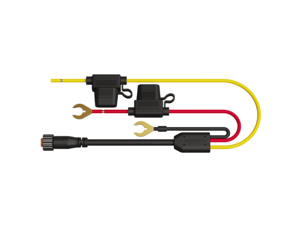 A bike lock cable with two keys on a green background.